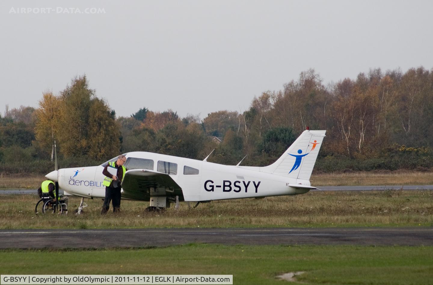 G-BSYY, 1986 Piper PA-28-161 Cherokee Warrior II C/N 2816009, Aerobility in action