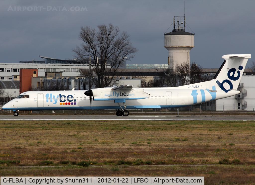 G-FLBA, 2009 De Havilland Canada DHC-8-402Q Dash 8 C/N 4253, Ready for take off rwy 32R