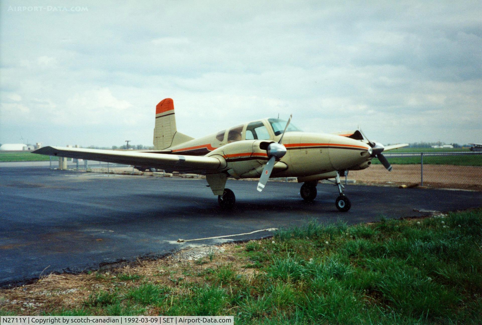 N2711Y, Beech 95 Travel Air C/N TD-36, Beech 95 Travel Air N2711Y at St. Charles County Smartt Airport, St. Charles, MO. In 1992 this airfield's FAA identifier was 3SZ.