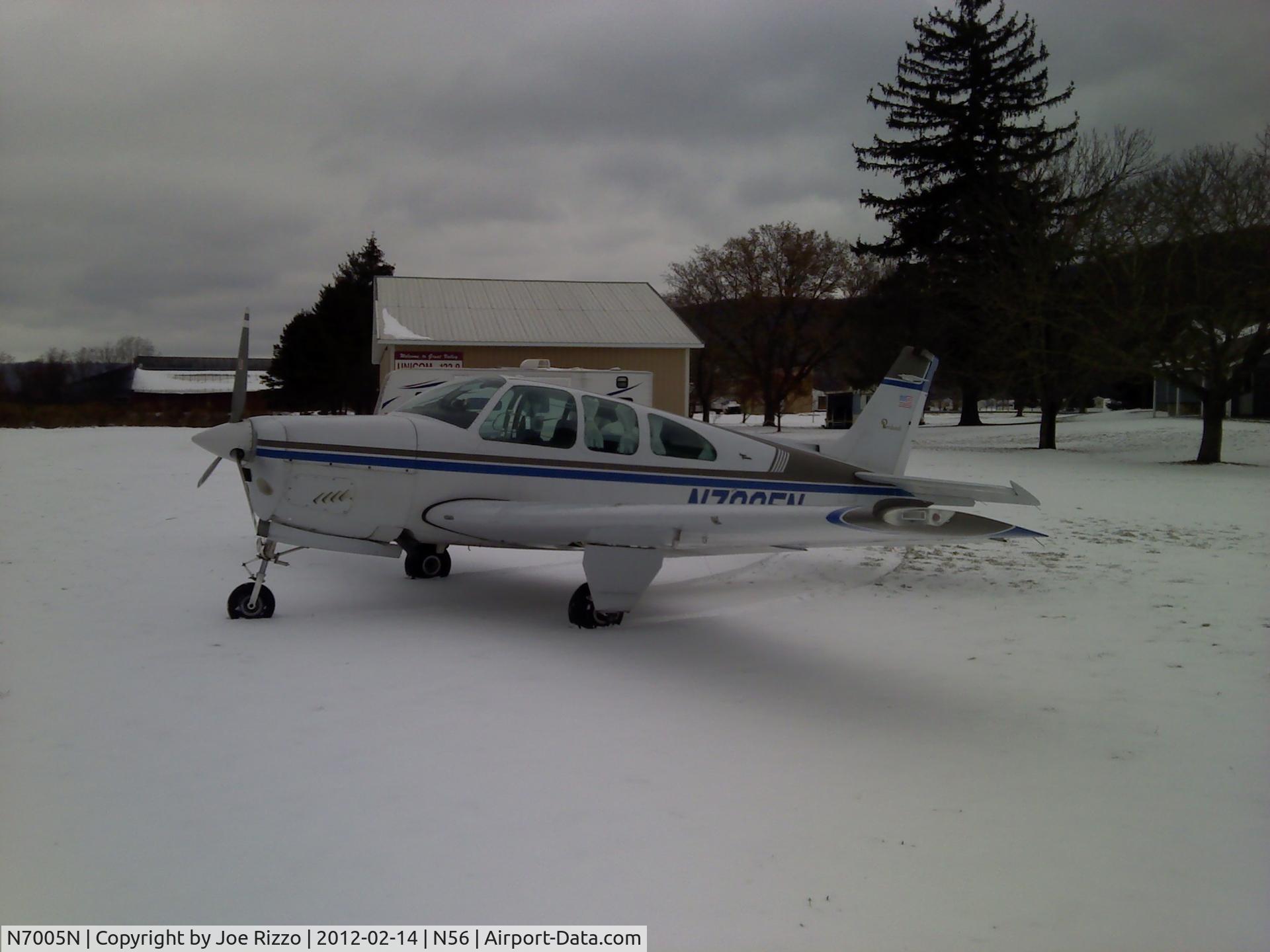 N7005N, 1967 Beech E33A Bonanza C/N CE-184, Snow covered Great Valley