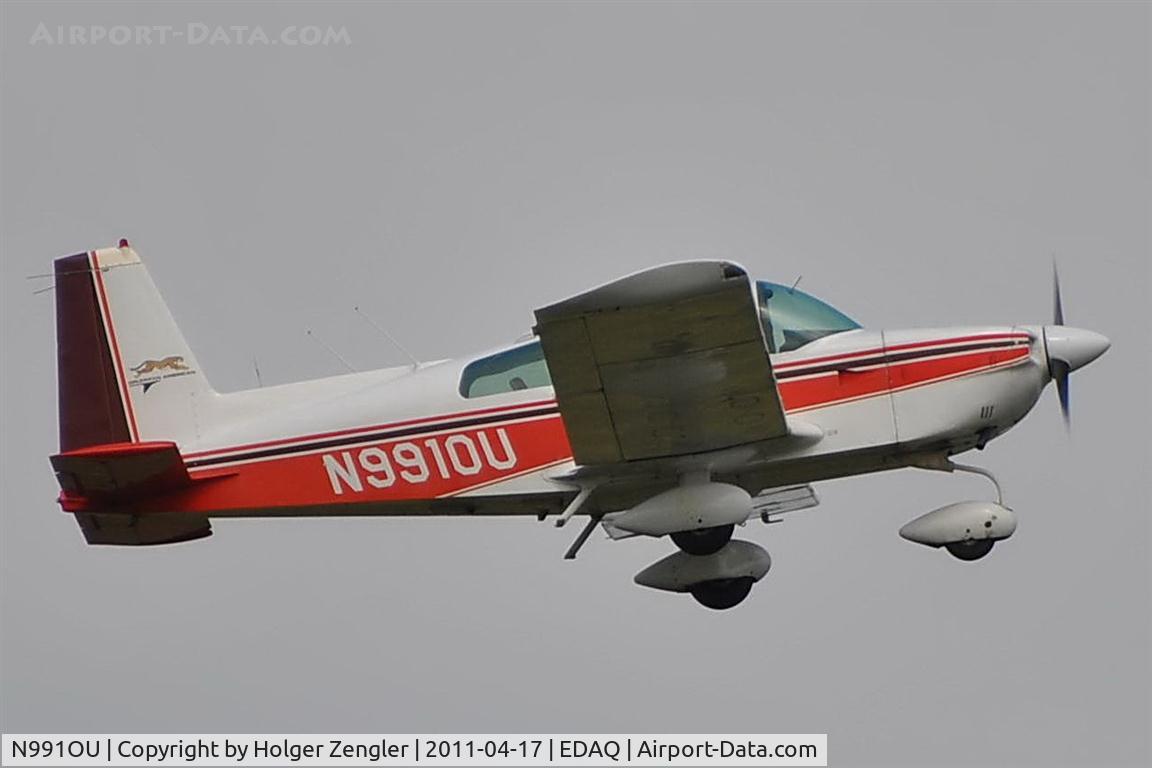N991OU, 1977 Grumman American AA-5A Cheetah C/N AA5A0310, After take-off on runway 11.......