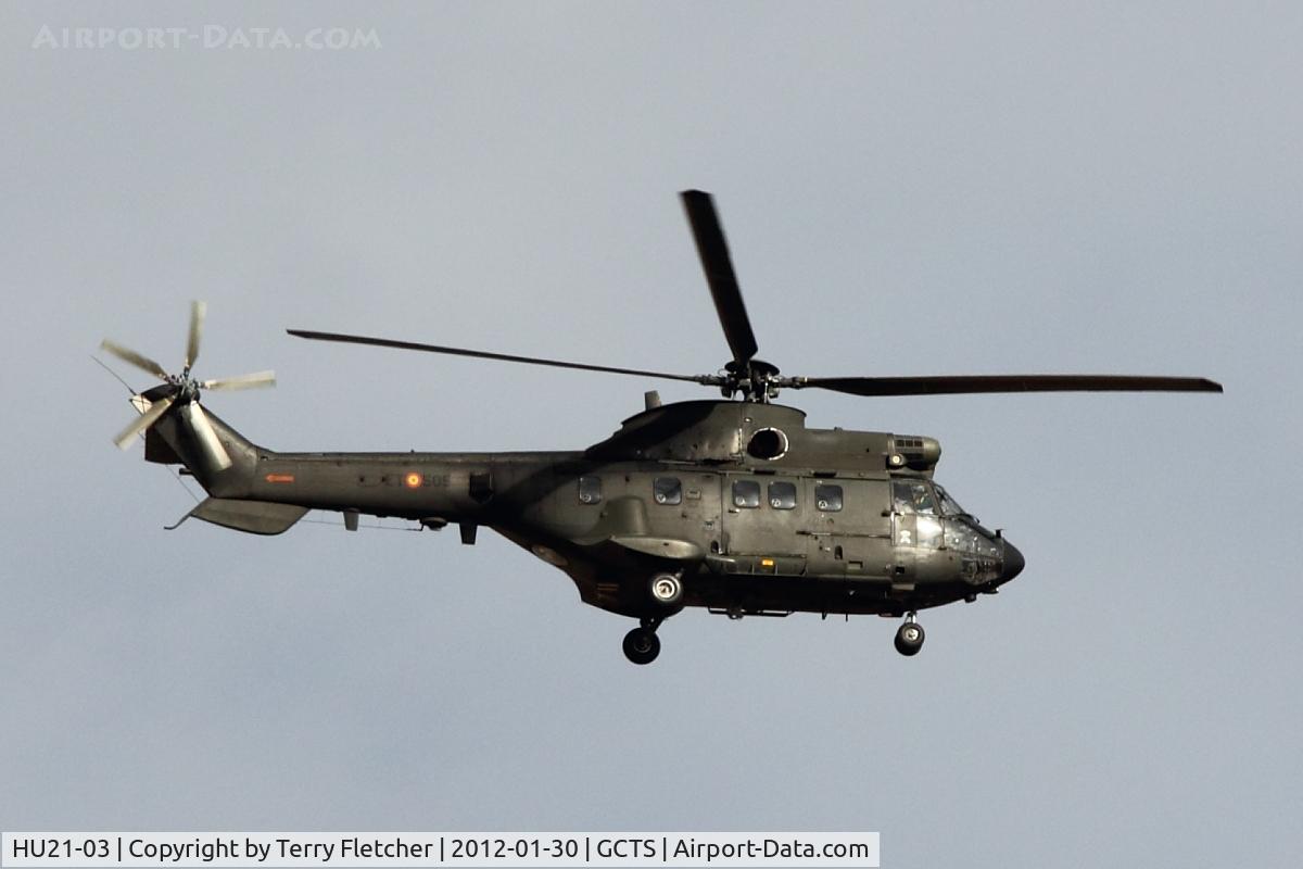 HU21-03, Aerospatiale AS-332B-1 Super Puma C/N 2205, 21-03 (ET-505), Aerospatiale AS332B Super Puma, c/n: 2205 on Approach toTenerife South