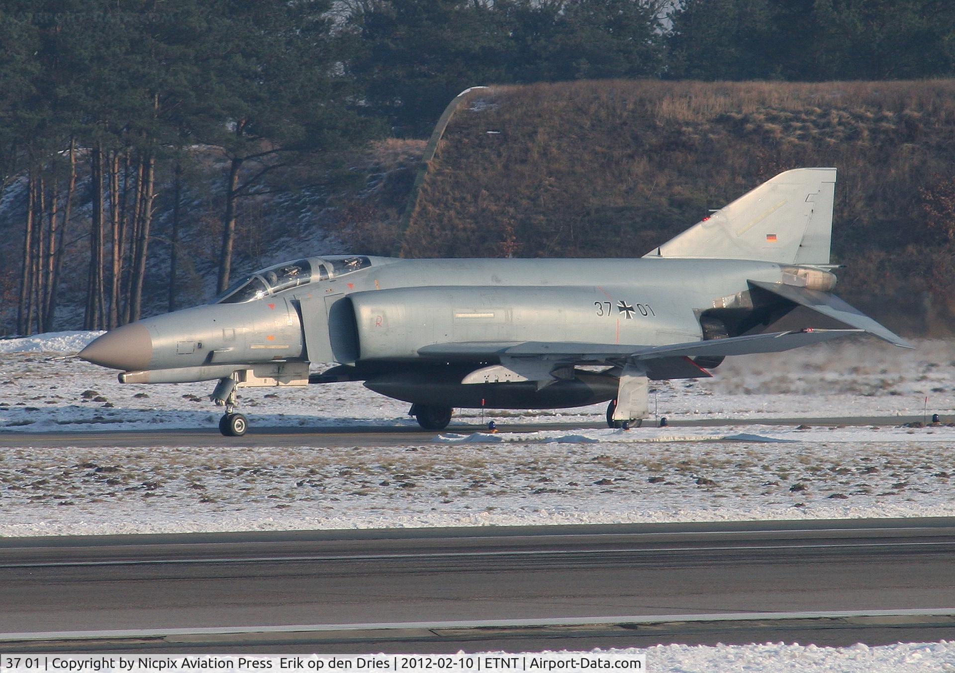 37 01, 1972 McDonnell Douglas F-4F Phantom II C/N 4330, F-4FKWS Phantom II 3701 on the taxitrack of Wittmund AB.