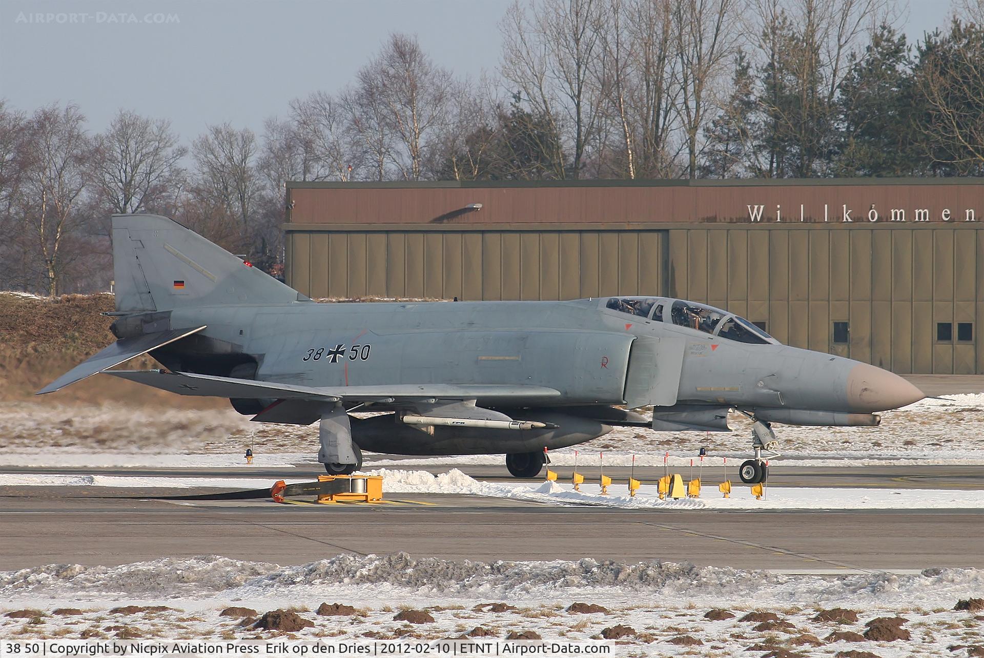 38 50, 1972 McDonnell Douglas F-4F Phantom II C/N 4752, F-4FKWS 3850 entering the runway at Wittmund AB.