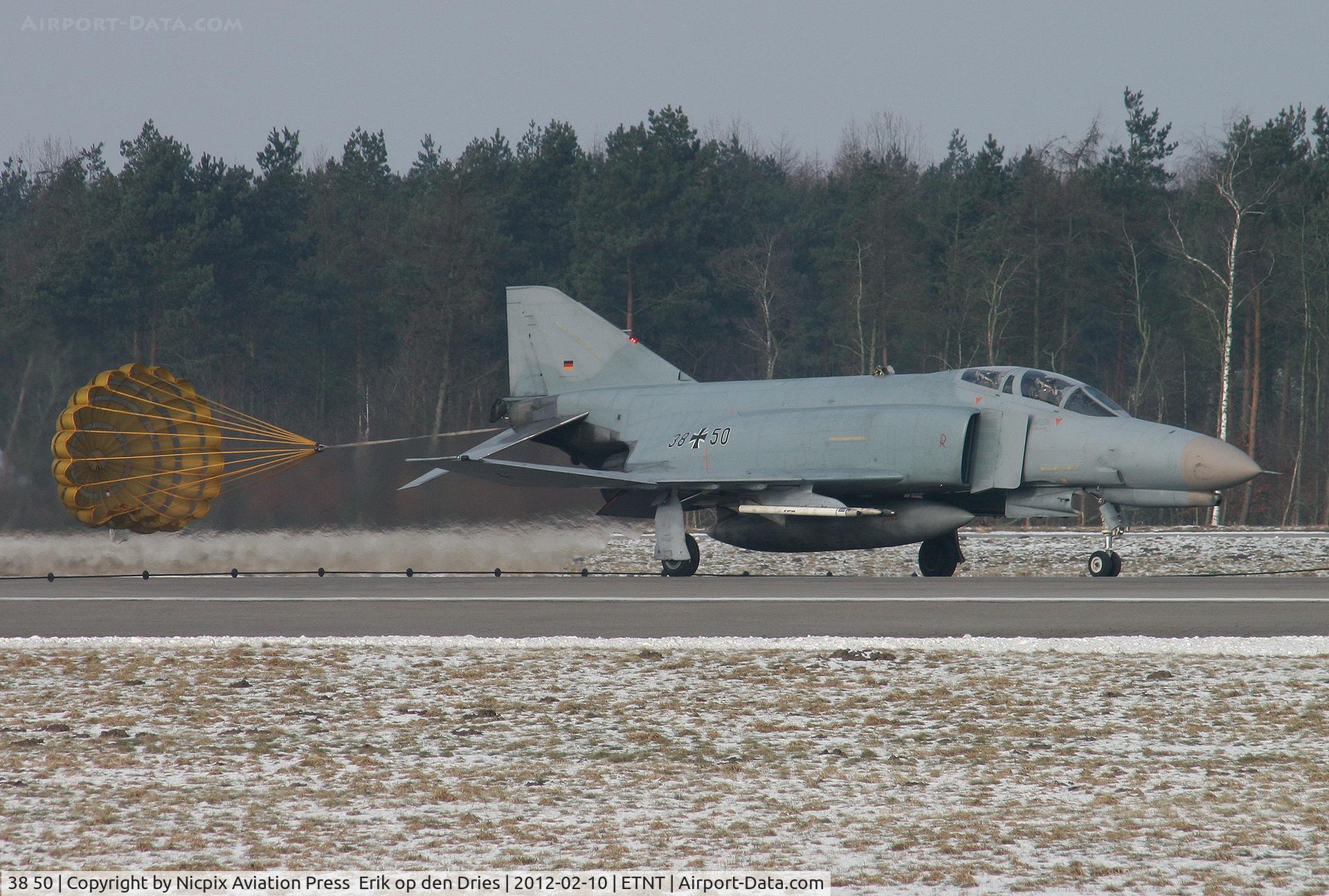 38 50, 1972 McDonnell Douglas F-4F Phantom II C/N 4752, German AF, Fighterwing 71, F-4FKWS Phantom-II 3850 after GCA roll-out.