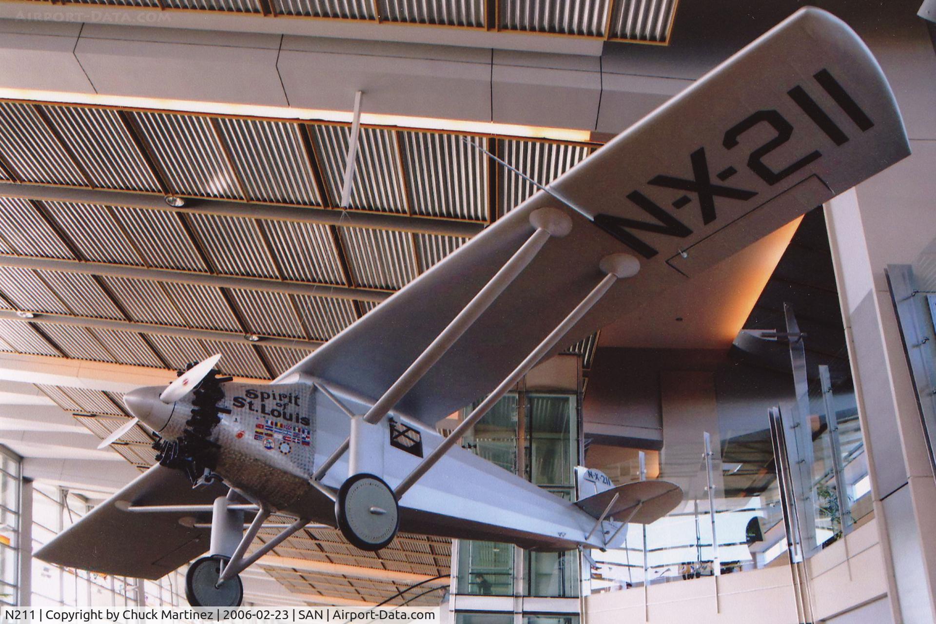 N211, 1990 Ryan NYP Replica C/N 2, Spirit of St. Louis replica in Terminal 2