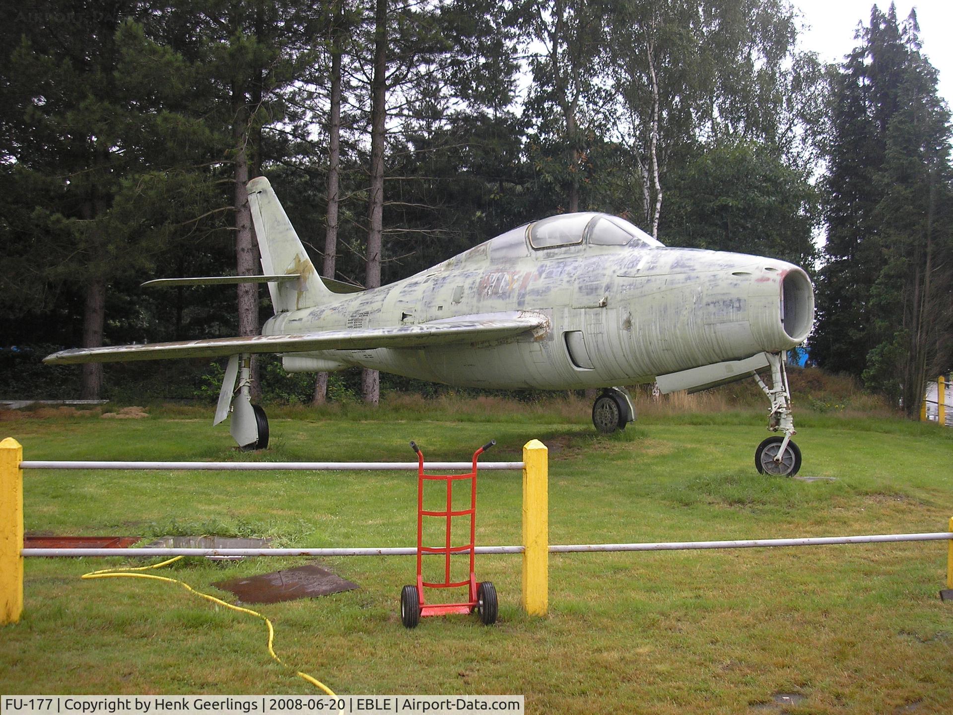 FU-177, 1952 Republic F-84F Thunderstreak C/N Not found (53-6888), Gate Guard Sanicole Aeroclub , F-84F Thunderstreak