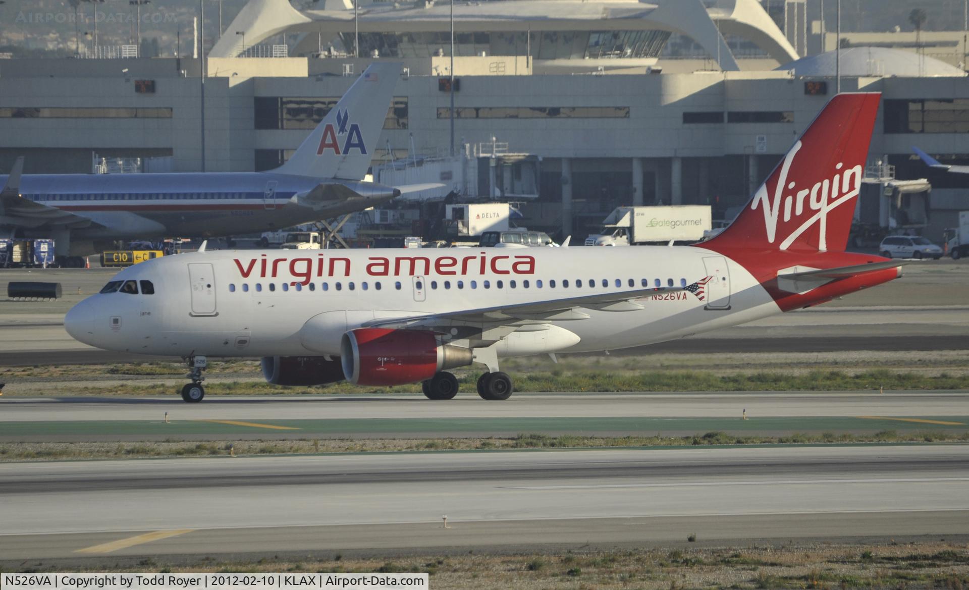 N526VA, 2008 Airbus A319-112 C/N 3347, Arrived on 25L