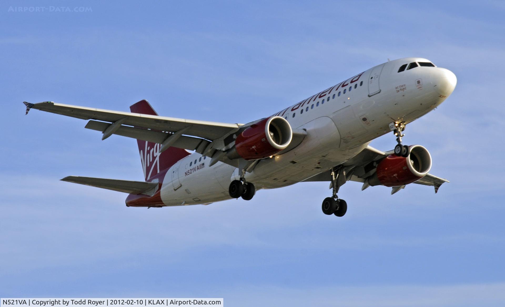 N521VA, 2006 Airbus A319-112 C/N 2773, Arriving on 24R