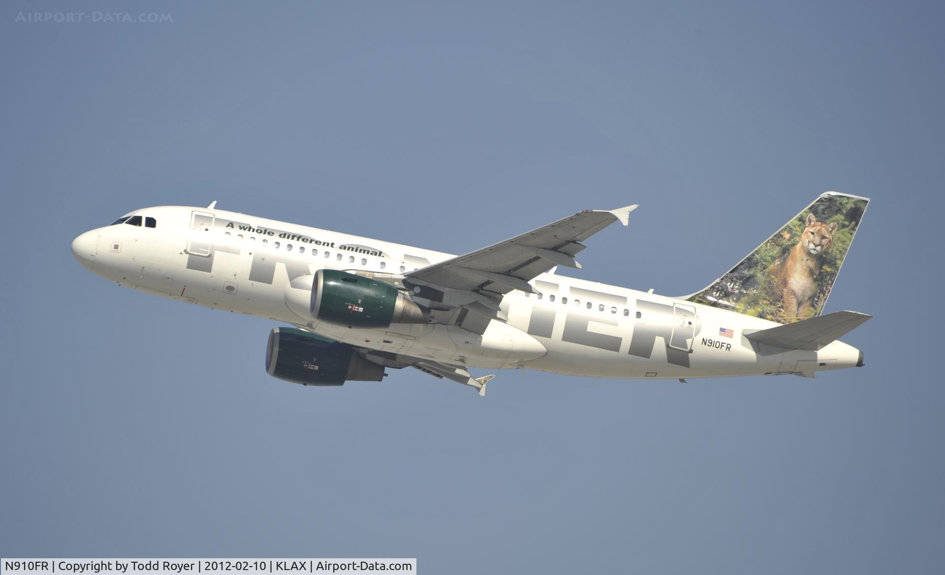 N910FR, 2002 Airbus A319-112 C/N 1781, Departing LAX on 25R