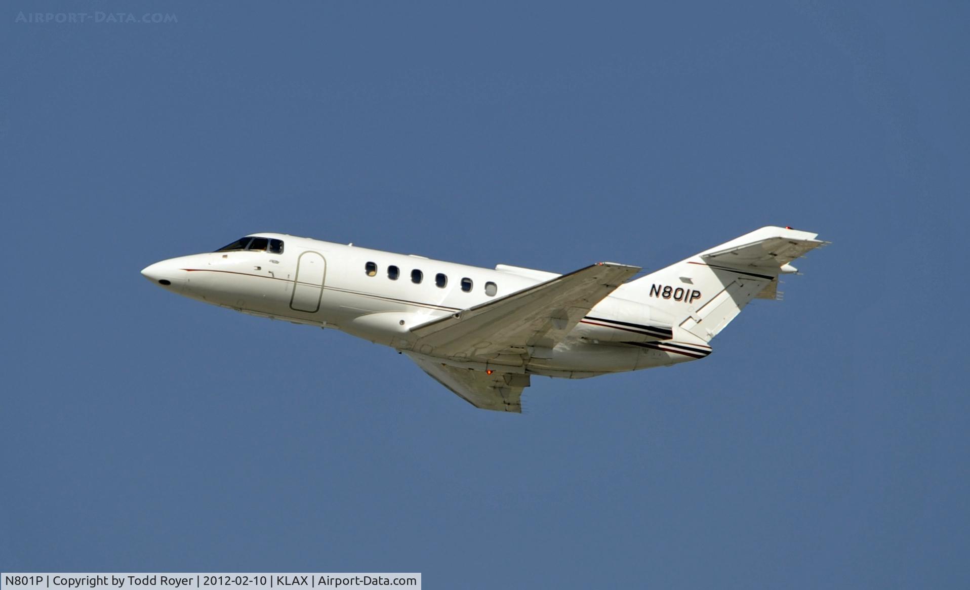 N801P, 1990 British Aerospace BAe.125 Series 800A C/N 258191, Departing LAX on 25R