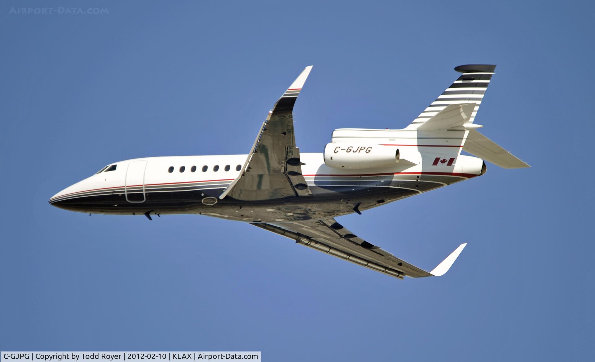 C-GJPG, 1992 Dassault Falcon 900B C/N 110, Departing LAX on 25L