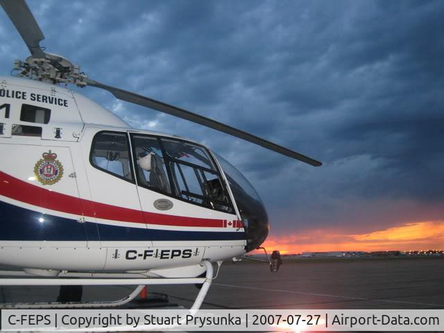 C-FEPS, 1999 Eurocopter EC-120B Colibri C/N 1035, Beautiful stormy sunset with C-FEPS AIR1 taken at the Edmonton Municipal Airport.