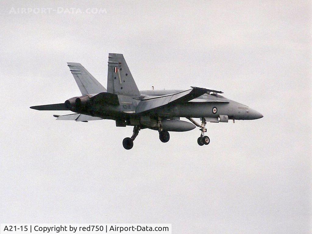 A21-15, McDonnell Douglas F/A-18A Hornet C/N 0361/AF015, Photograph by Edwin van Opstal with permission. Scanned from a color print.