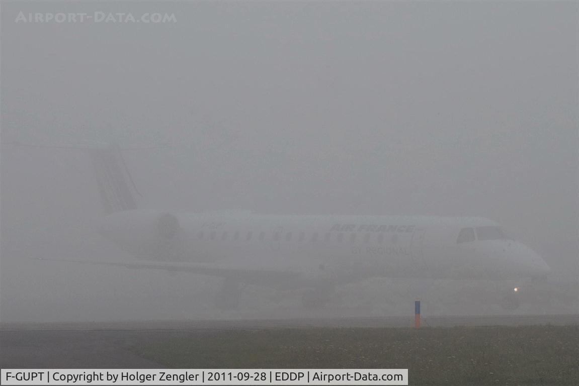 F-GUPT, 2000 Embraer ERJ-145LR (EMB-145LR) C/N 145294, And suddenly out of fog comes.....