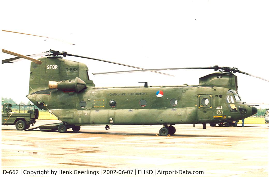 D-662, Boeing CH-47D Chinook C/N M.3662/NL-002, MLD - Dutch Navy Air Force , 85 years. Spcl logo , SFOR , on fuselage.
