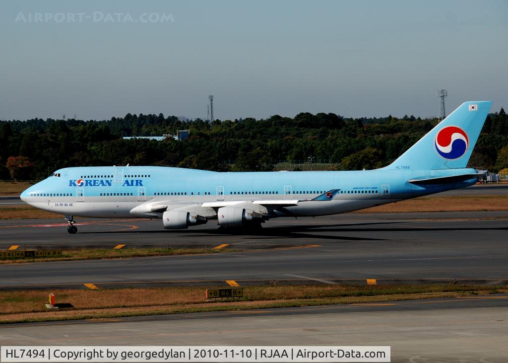 HL7494, Boeing 747-4B5 C/N 27662, beautiful day for spotting at NRT