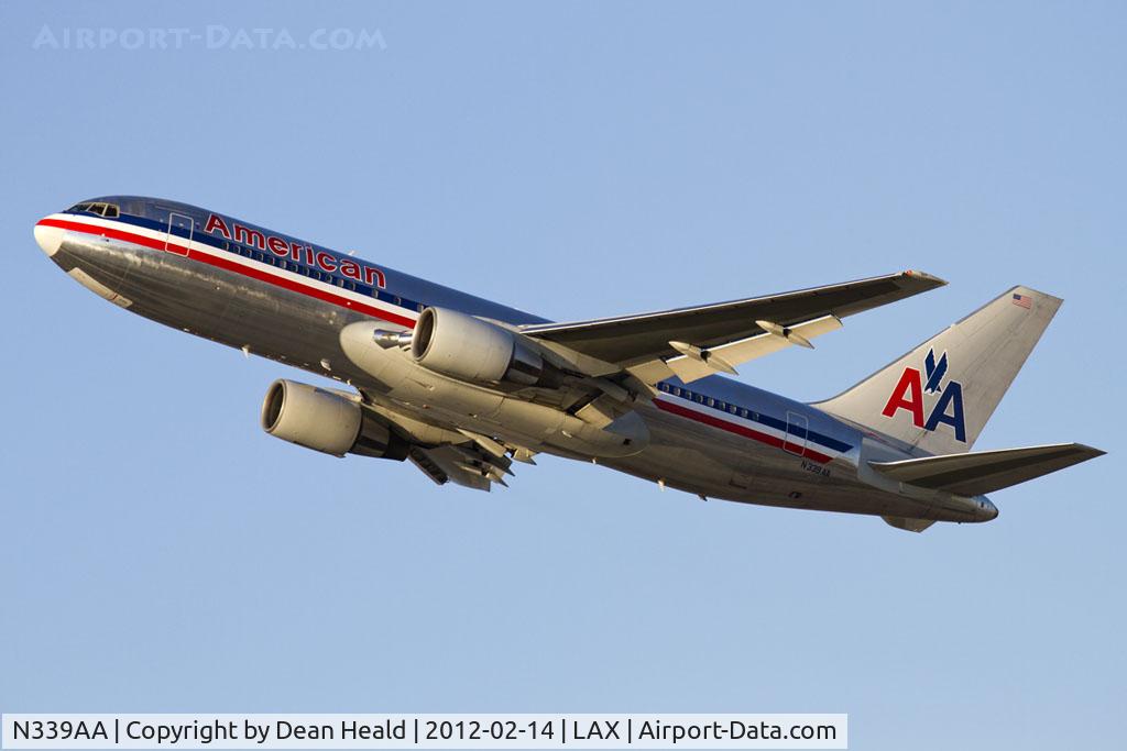 N339AA, 1988 Boeing 767-223 C/N 22336, American Airlines N339AA (FLT AAL180) climbing out from RWY 25R en route to John F Kennedy Int'l (KJFK).