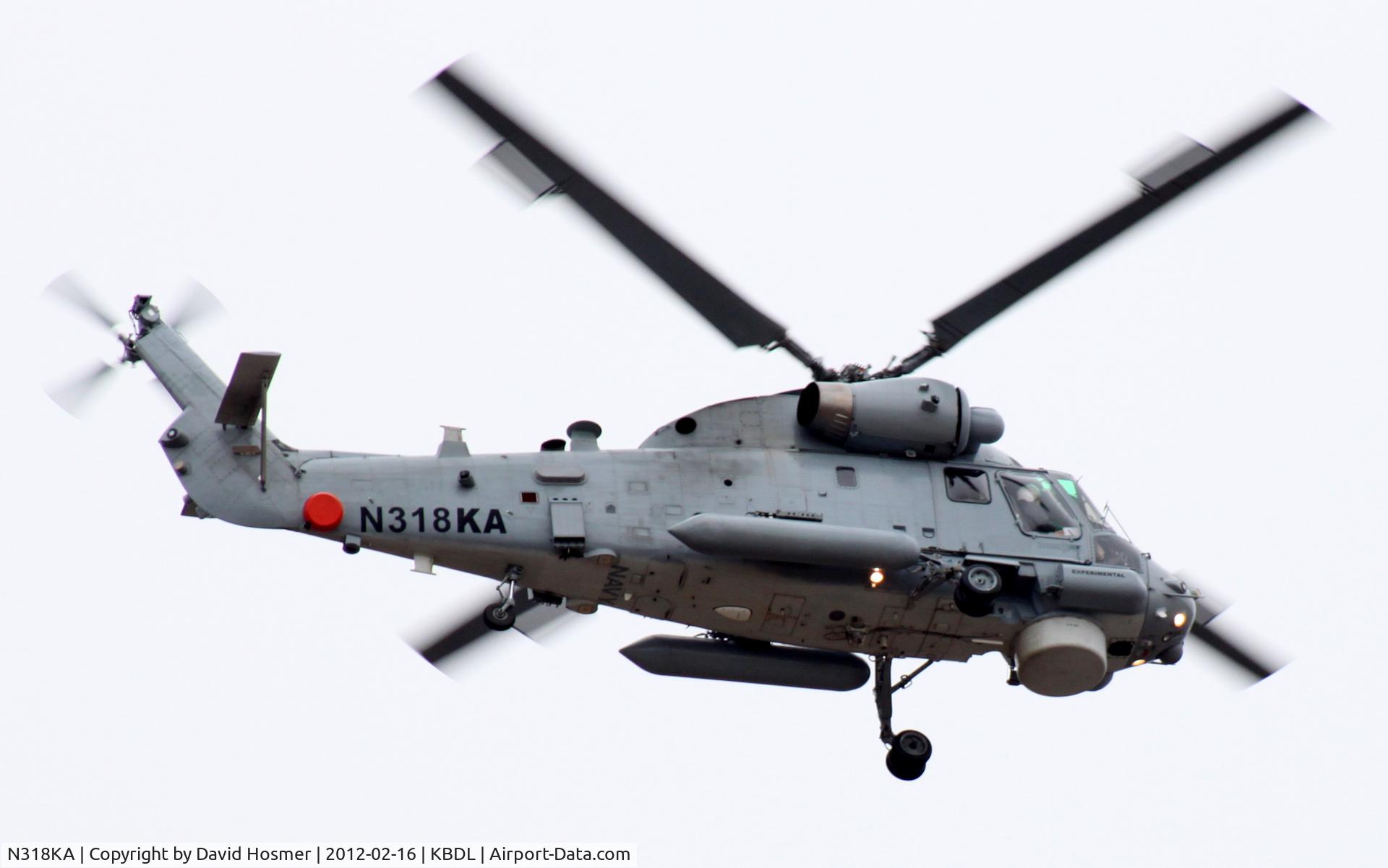 N318KA, 2001 Kaman K-894(A) C/N 149773, Was making an approach to Runway 33 at Bradley International before turning off back towards Kaman HQ's.