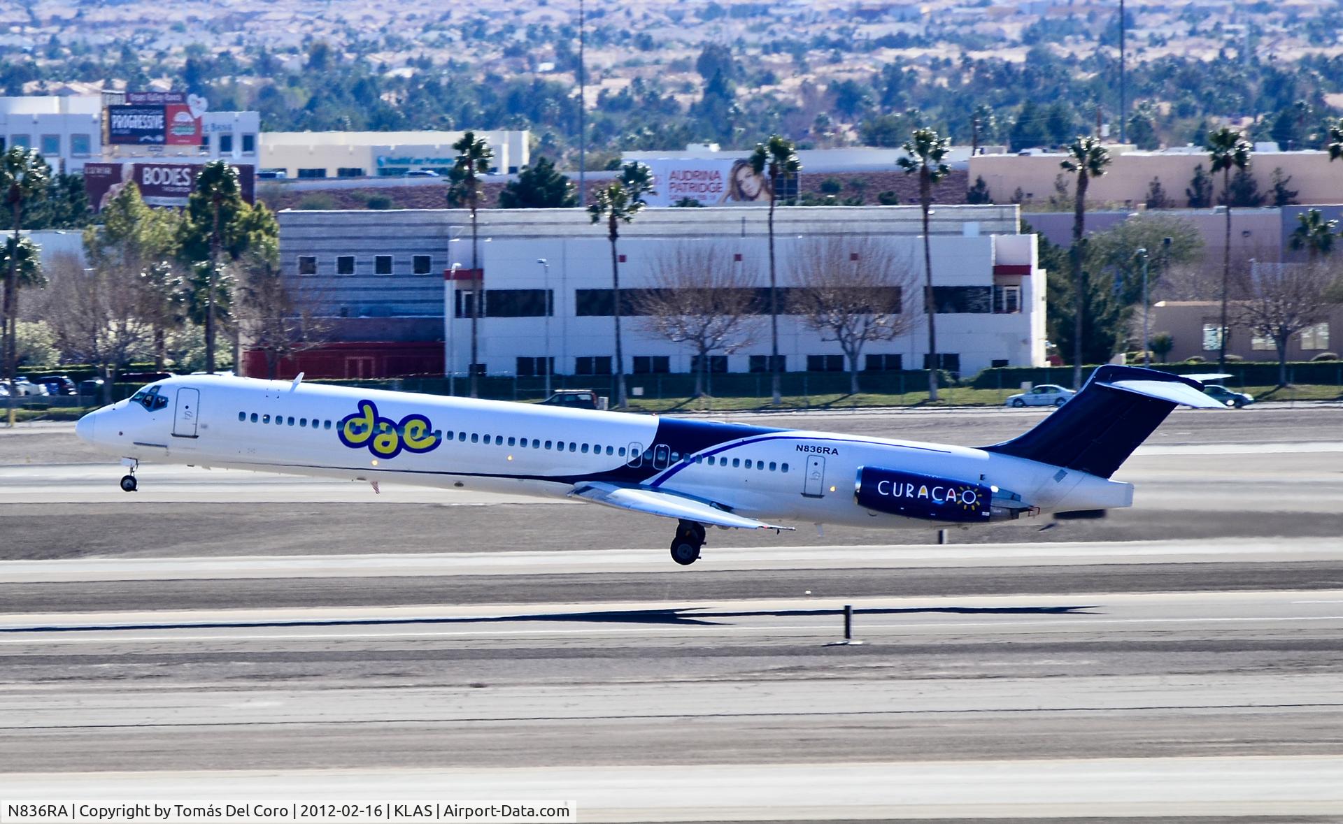 N836RA, 1990 McDonnell Douglas MD-83 (DC-9-83) C/N 53046, N836RA Dutch Antilles Express 1990 Mcdonnell Douglas DC-9-83(MD-83) C/N 53046

- Las Vegas - McCarran International (LAS / KLAS)
USA - Nevada, February 16, 2012
Photo: Tomás Del Coro