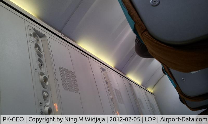 PK-GEO, 2001 Boeing 737-8AS C/N 29930, damage or missing wall panel parts