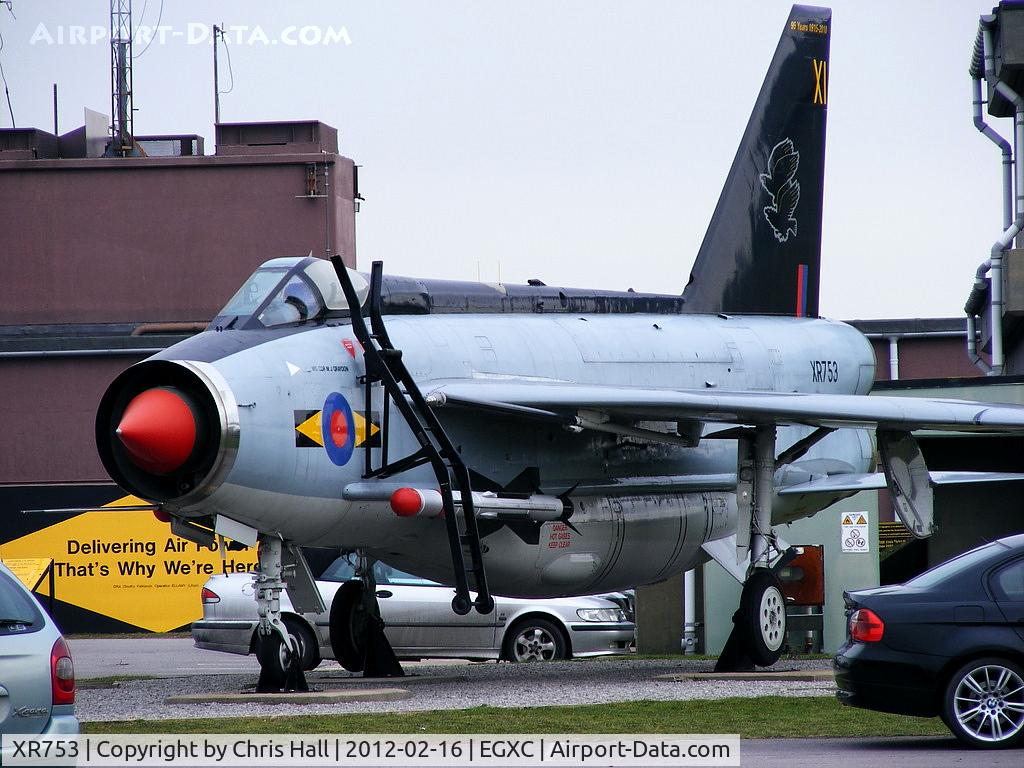 XR753, 1965 English Electric Lightning F.6 C/N 95218, 11(F) Squadron gate guard at RAF Coningsby