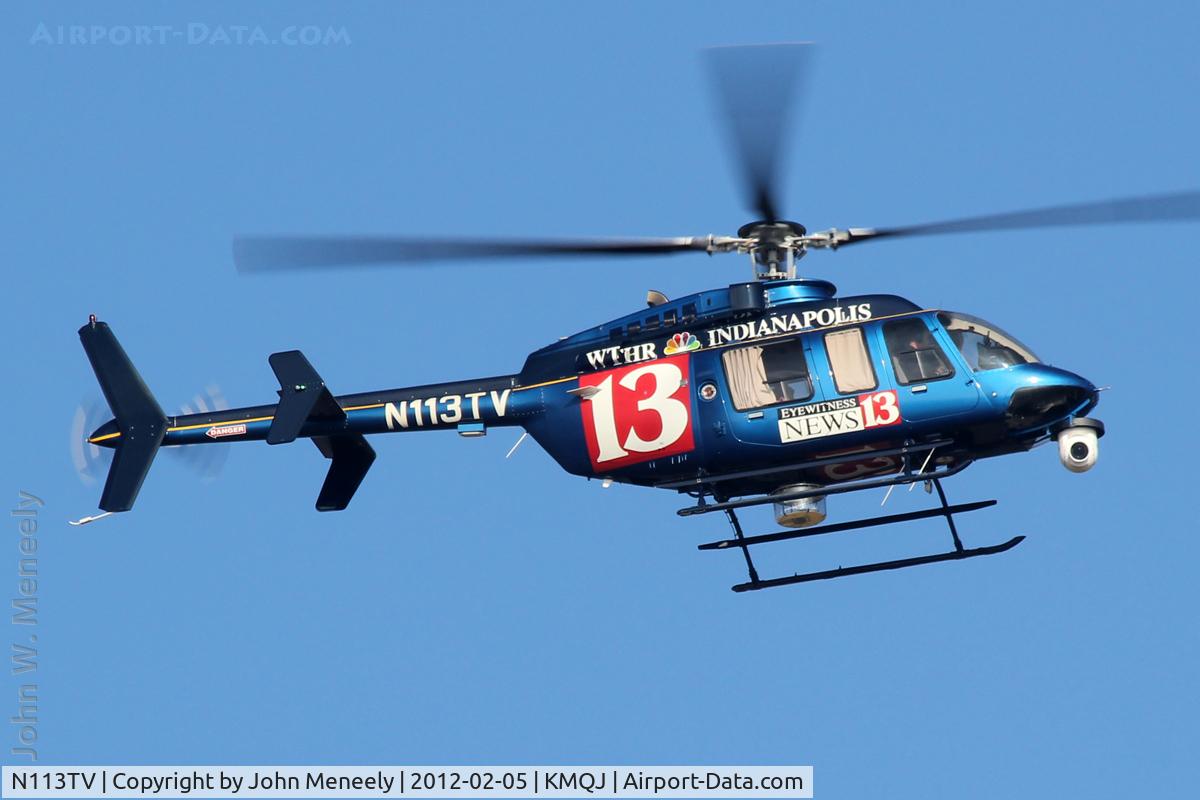 N113TV, 1998 Bell 407 C/N 53242, Channel 13 (Indianapolis) Bell 407 about to land