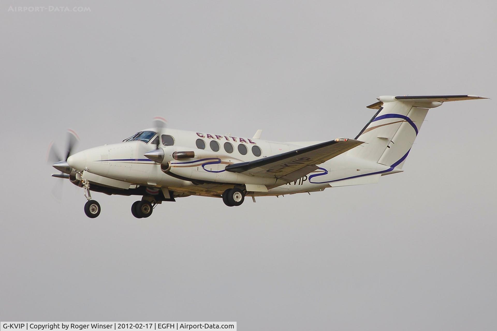 G-KVIP, 1979 Beech 200 Super King Air C/N BB-487, Capital Air Charter's Super King Air departing Runway 22.