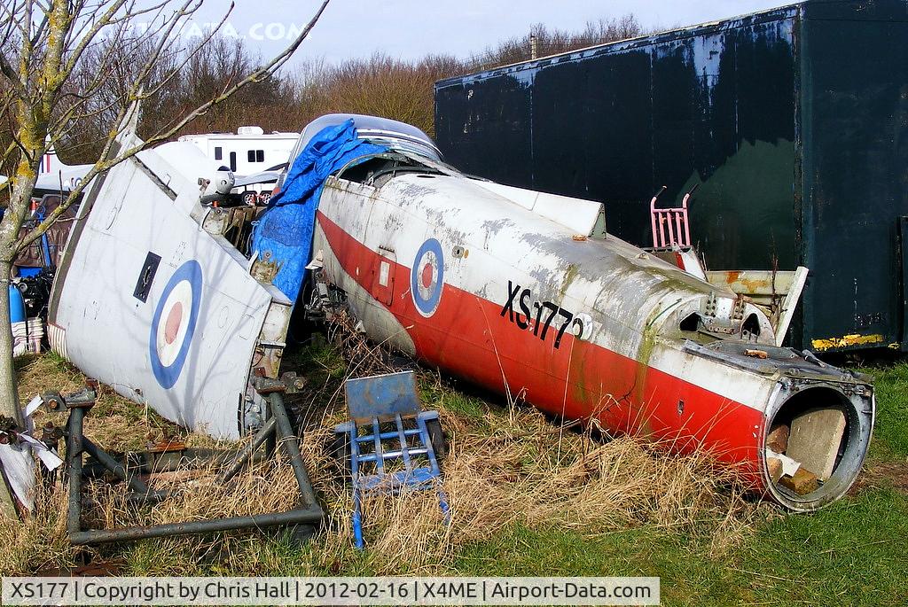 XS177, 1963 BAC 84 Jet Provost T.4 C/N PAC/W/22163, stored at the Metheringham Airfield Visitor Centre