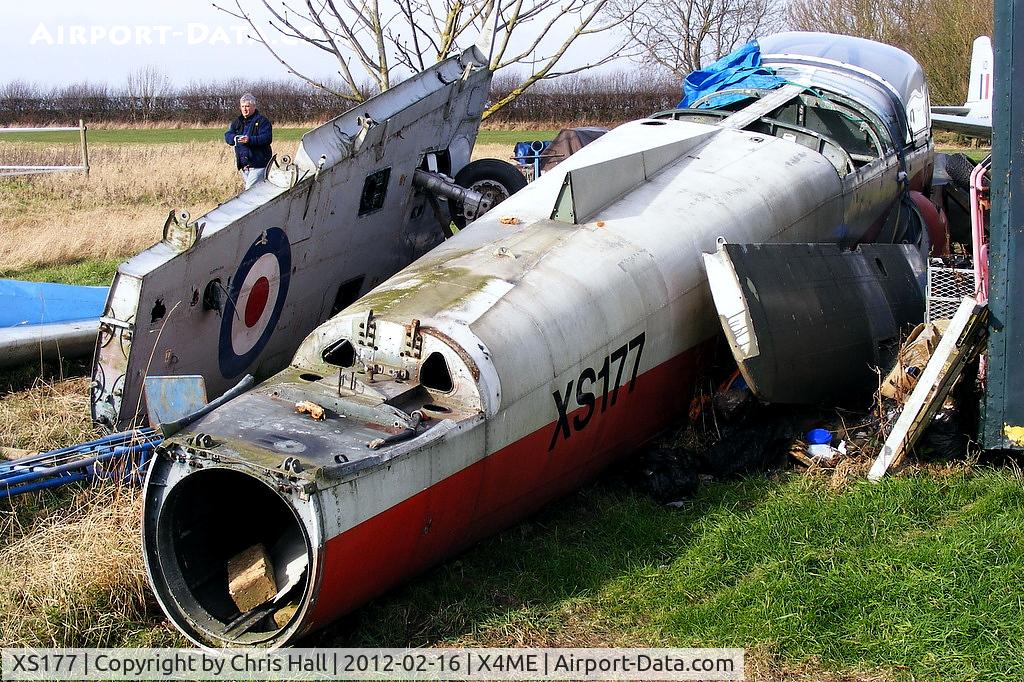 XS177, 1963 BAC 84 Jet Provost T.4 C/N PAC/W/22163, stored at the Metheringham Airfield Visitor Centre