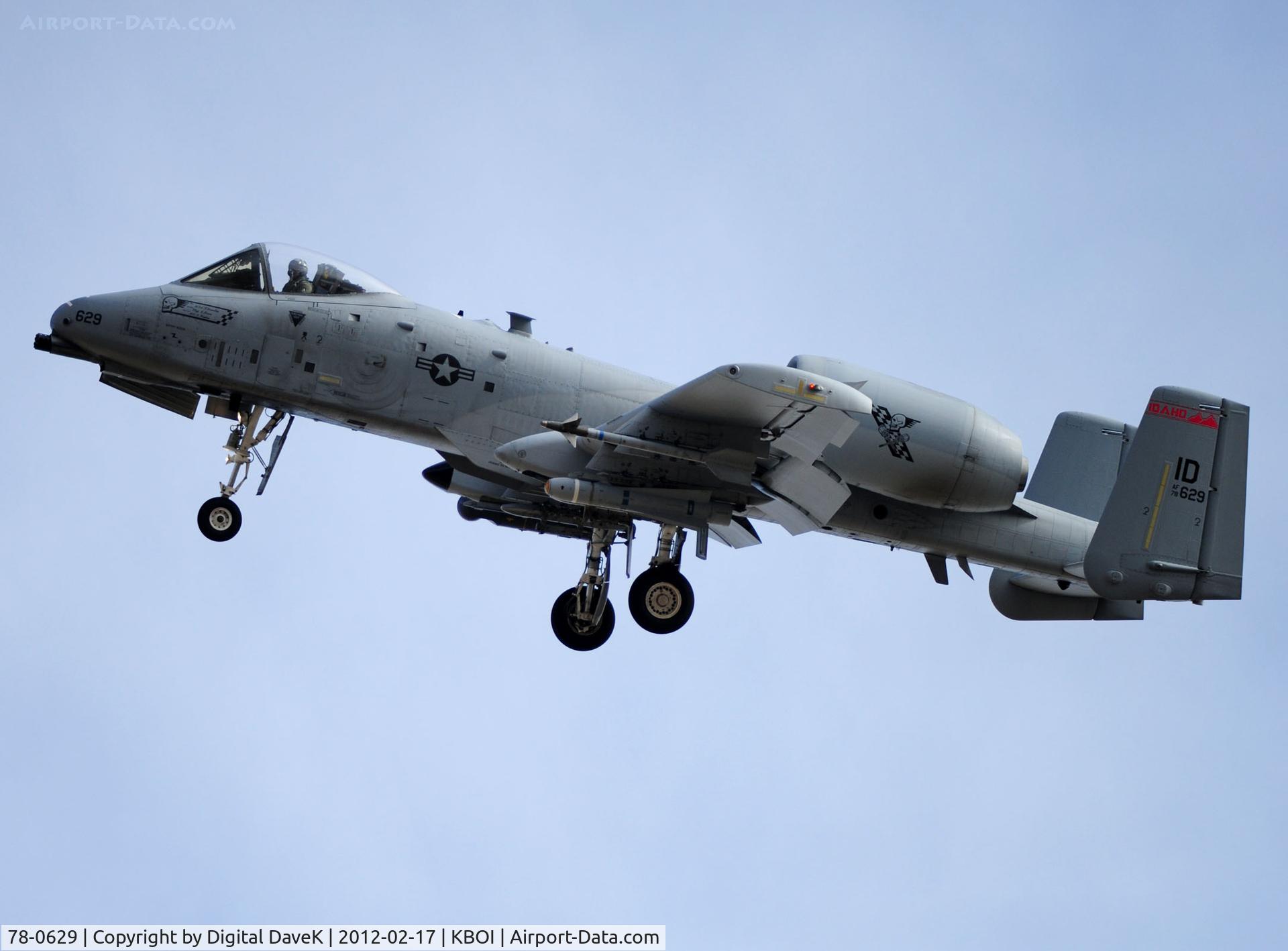 78-0629, 1978 Fairchild Republic A-10C Thunderbolt II C/N A10-0249, East approach @ KBOI