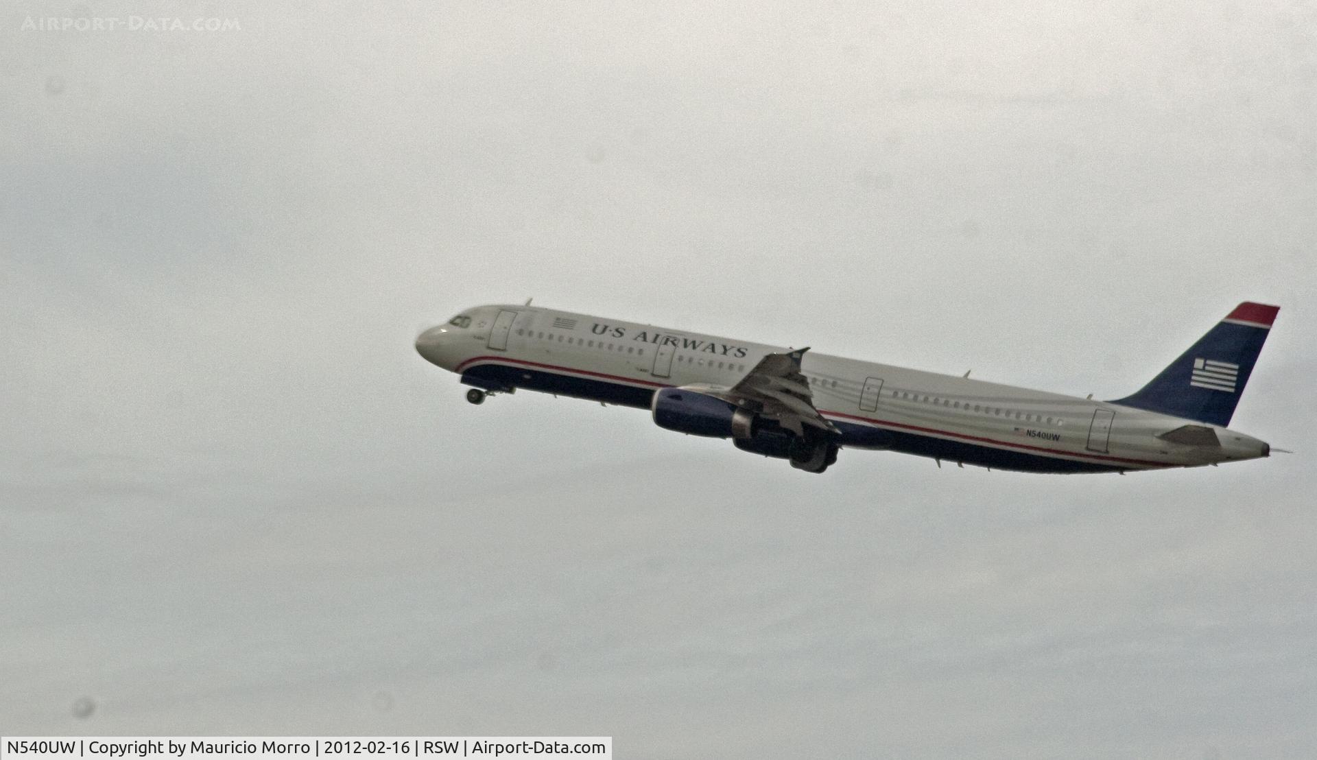 N540UW, 2009 Airbus A321-231 C/N 4107, US Airways taking off from Rwy 24 at RSW