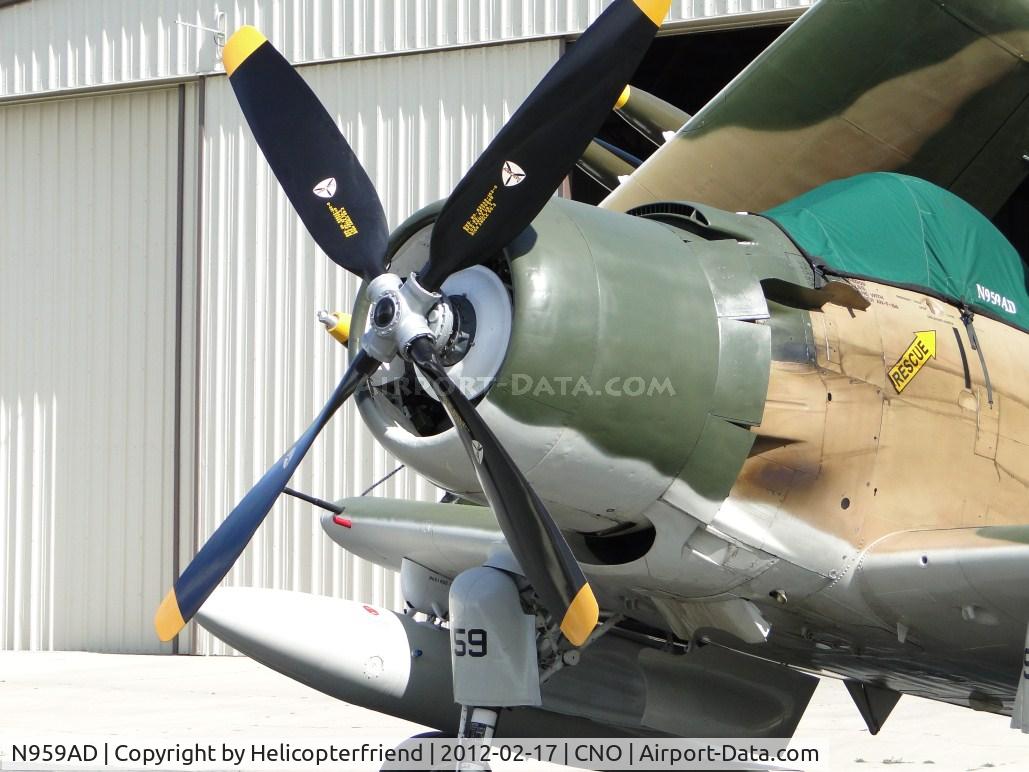 N959AD, Douglas A-1D Skyraider (AD-4NA) C/N 7759, Wright R-3350-26WA radial engine