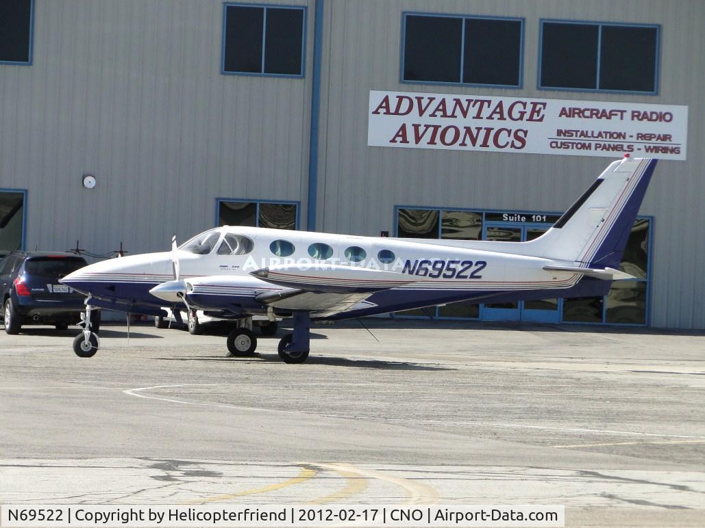 N69522, 1974 Cessna 340 C/N 340-0354, Parked by Advantage Avionics