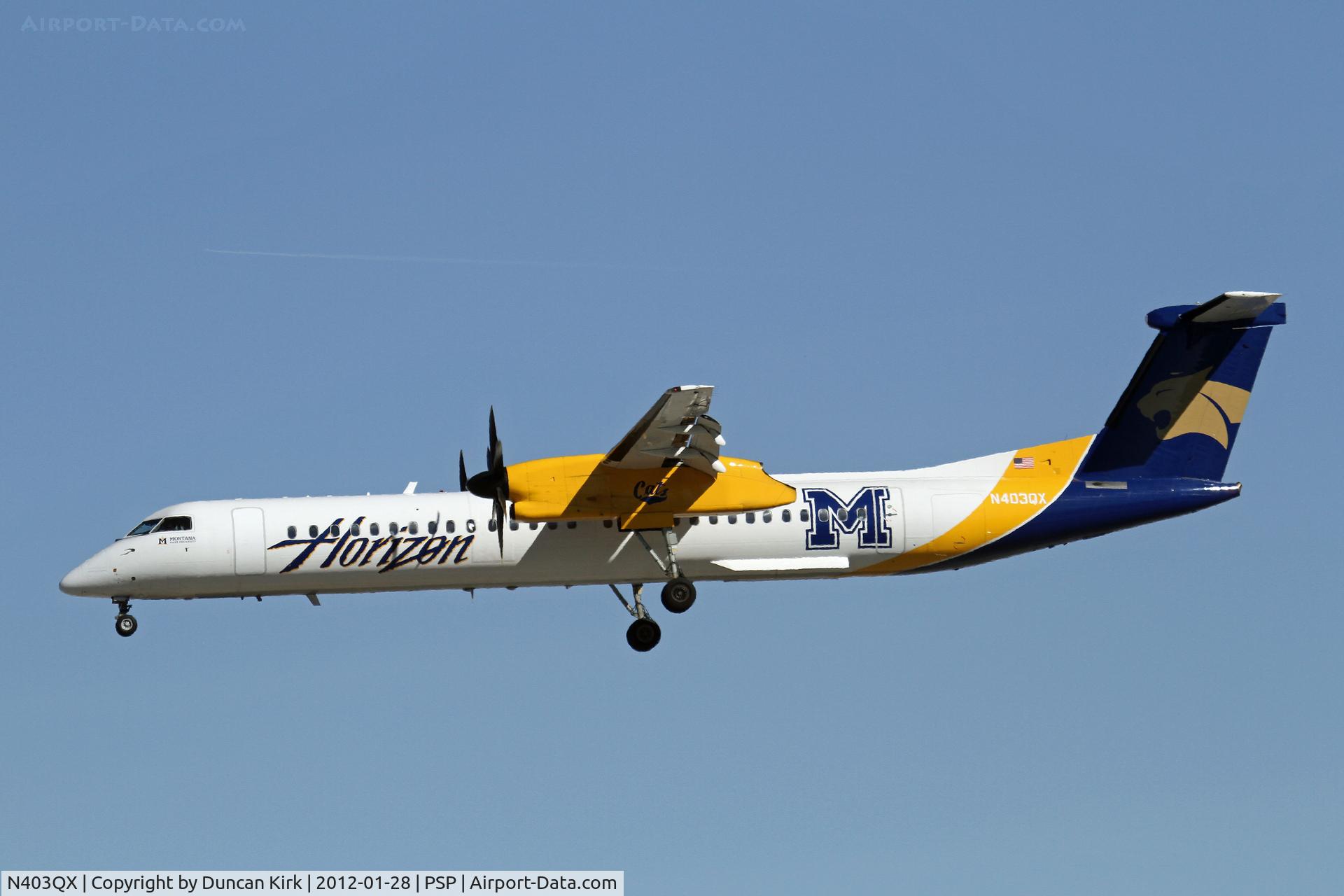 N403QX, 2001 De Havilland Canada DHC-8-402 Dash 8 C/N 4037, Wearing Montana Bobcat colors