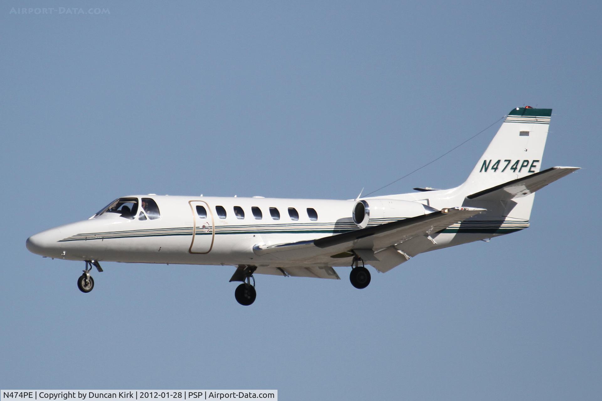 N474PE, 1998 Cessna 560 Citation Ultra C/N 560-0474, On finals to Palm Springs