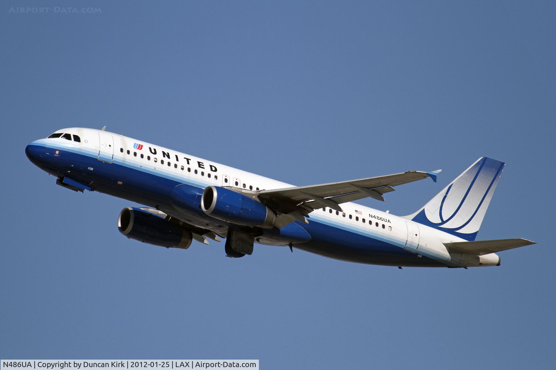 N486UA, 2001 Airbus A320-232 C/N 1620, Wheels up from LAX
