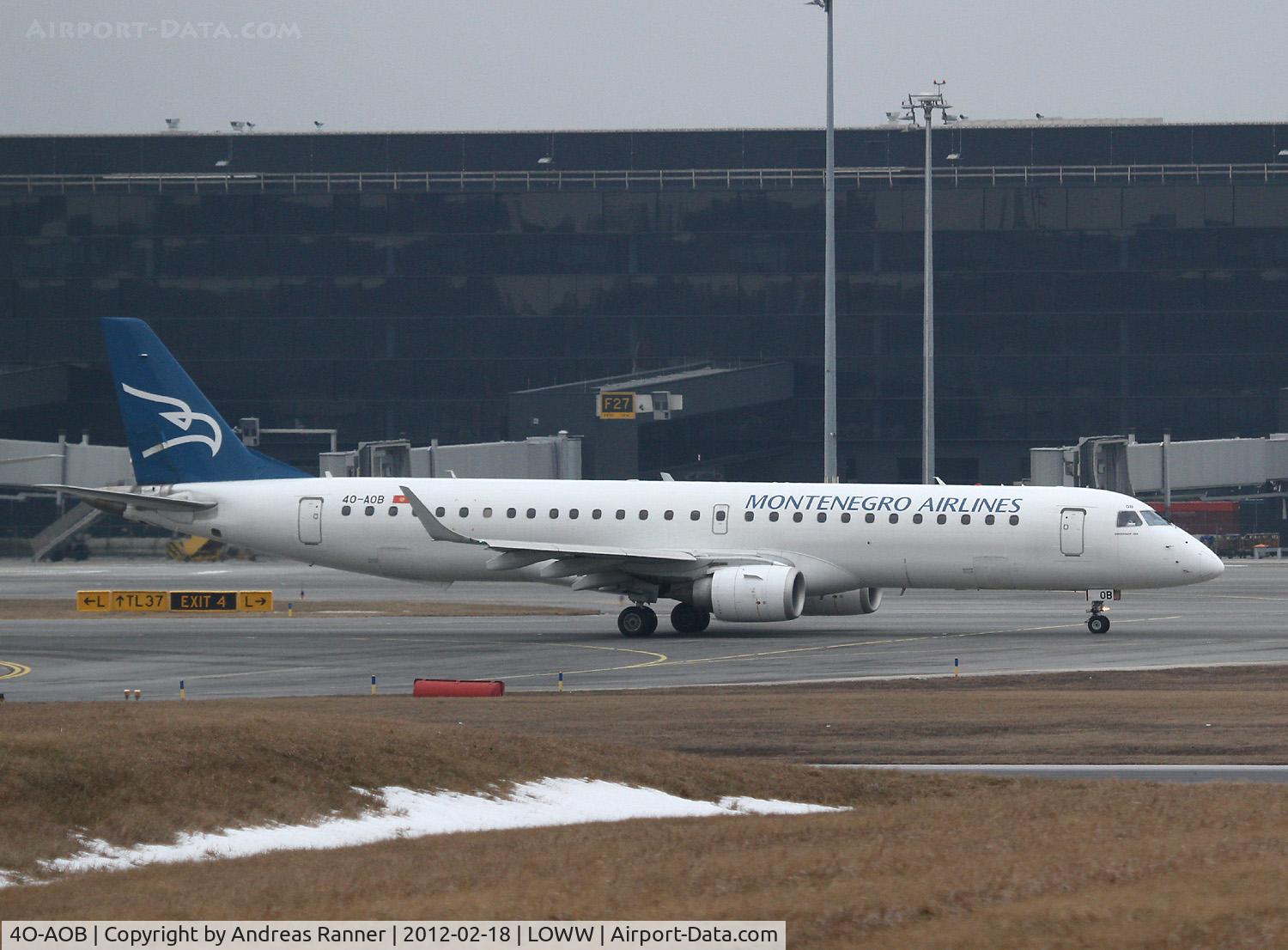 4O-AOB, 2009 Embraer 195LR (ERJ-190-200LR) C/N 19000283, Montenegro Airlines Embraer ERJ-190