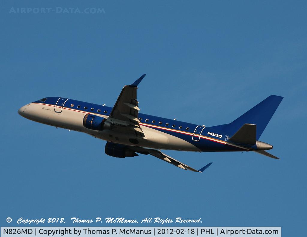 N826MD, 2005 Embraer 170SU (ERJ-170-100SU) C/N 17000046, Republic Airlines  RJ-170 climbing out from 27L at PHL.