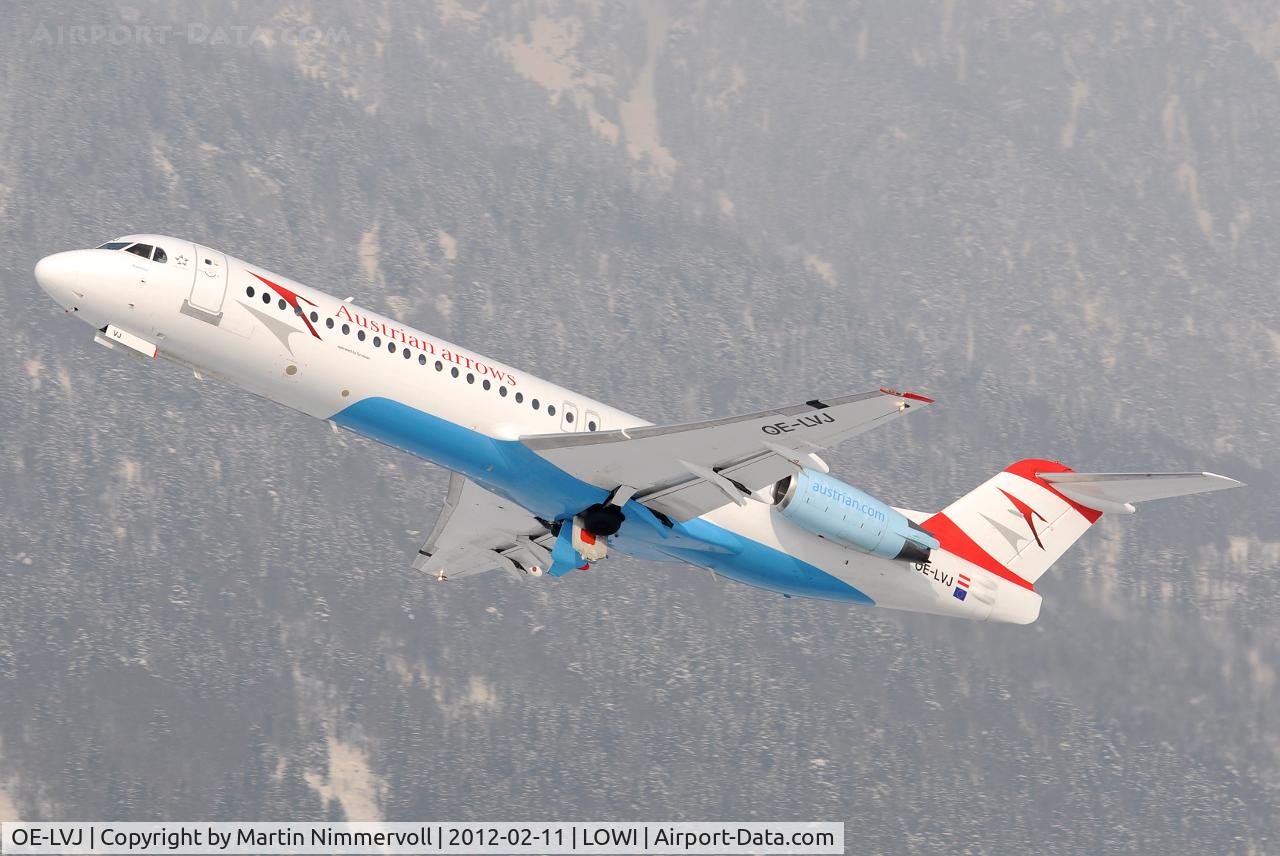 OE-LVJ, 1991 Fokker 100 (F-28-0100) C/N 11359, Austrian arrows