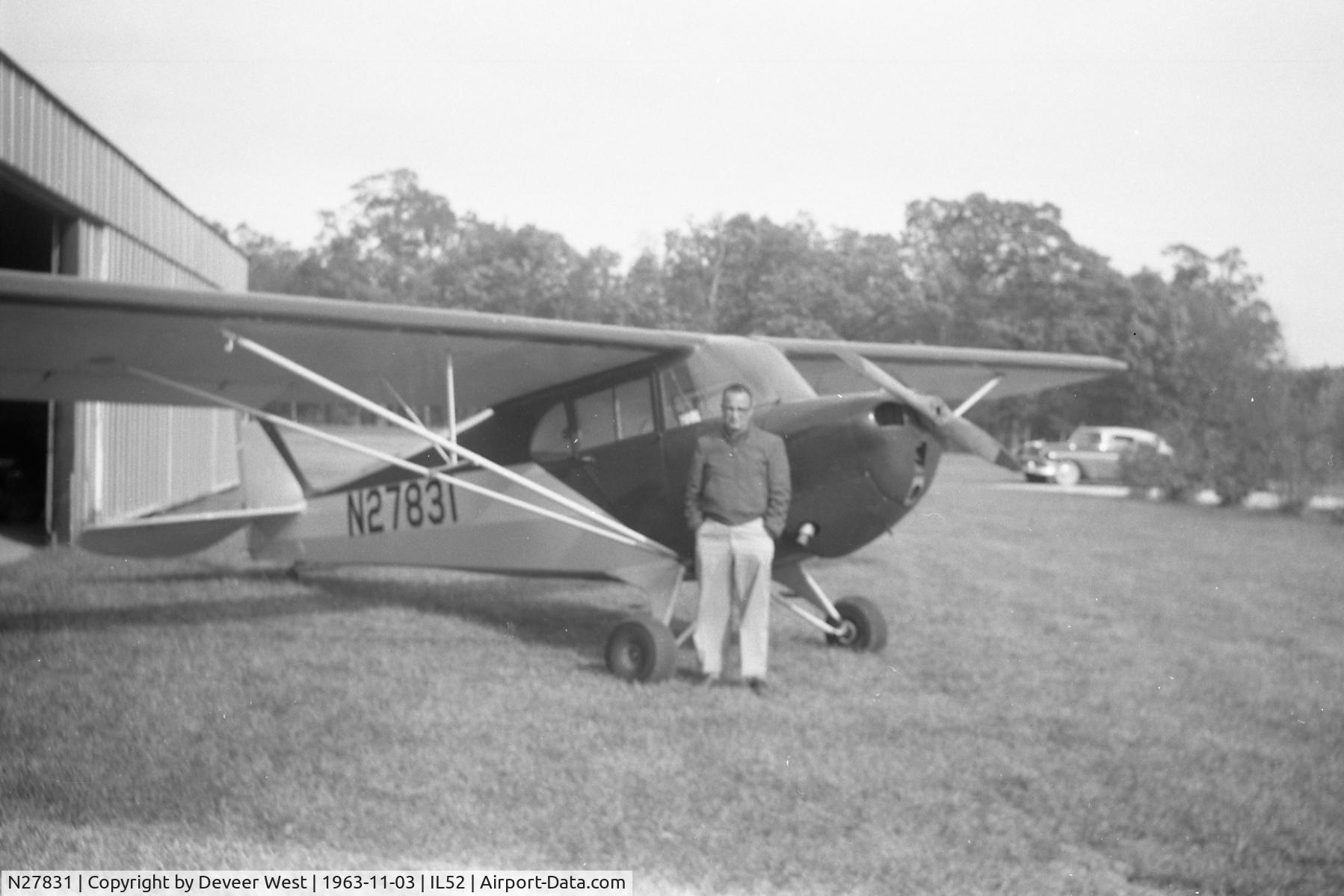 N27831, 1940 Piper J4A C/N 4-1049, My dad on the day he sold N27831, 11/3/63.