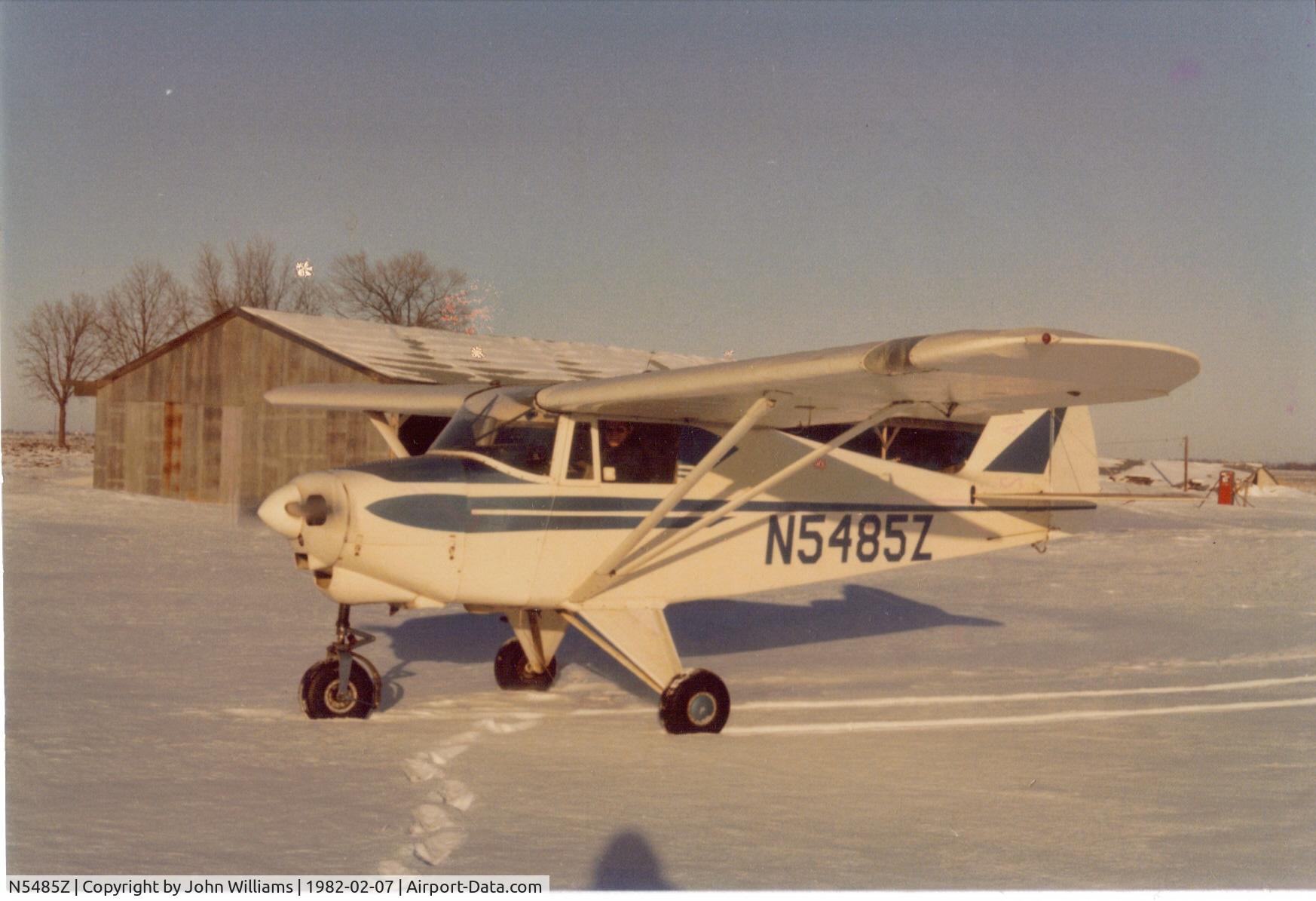 N5485Z, 1961 Piper PA-22-108 Colt C/N 22-9268, Winter flying February 7, 1982.  Willow Grove airport, Blandinsville, IL.  Great memories!