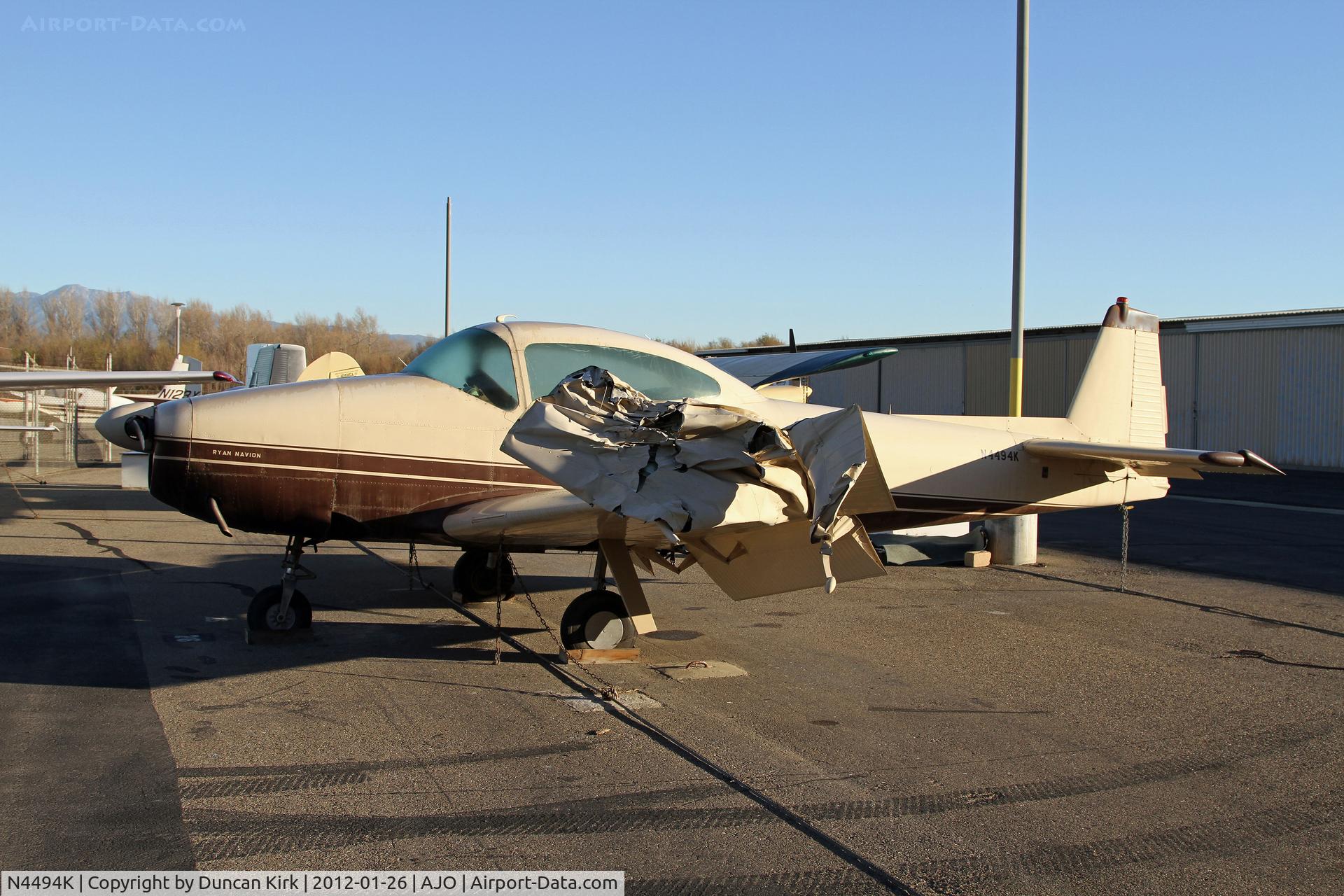 N4494K, 1948 Ryan Navion A C/N NAV-4-1494, Oh my gosh!  What crumpled this beauties wing?