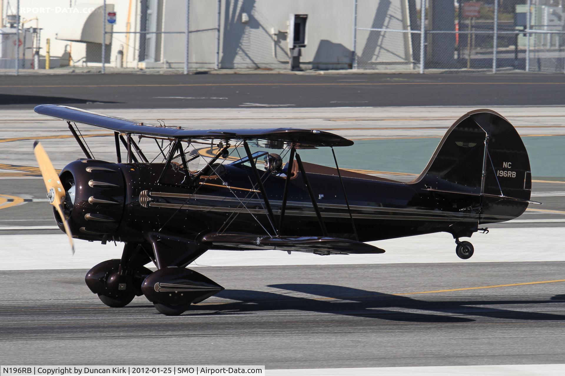 N196RB, 1996 Waco YMF C/N F5C-071, Very nice arrival among all the corporate jets at Santa Monica