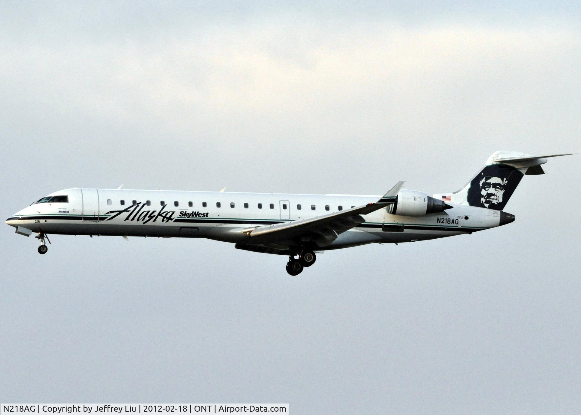 N218AG, 2005 Canadair CL-600-2C10 Regional Jet CRJ-700 C/N 10205, Landing at Ontario Airport, CA