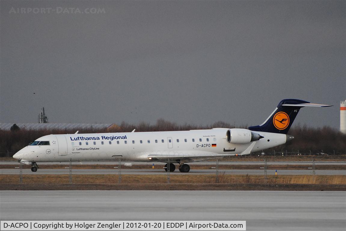 D-ACPO, 2003 Canadair CRJ-701ER (CL-600-2C10) Regional Jet C/N 10085, From DUS straight on rwy 26R....