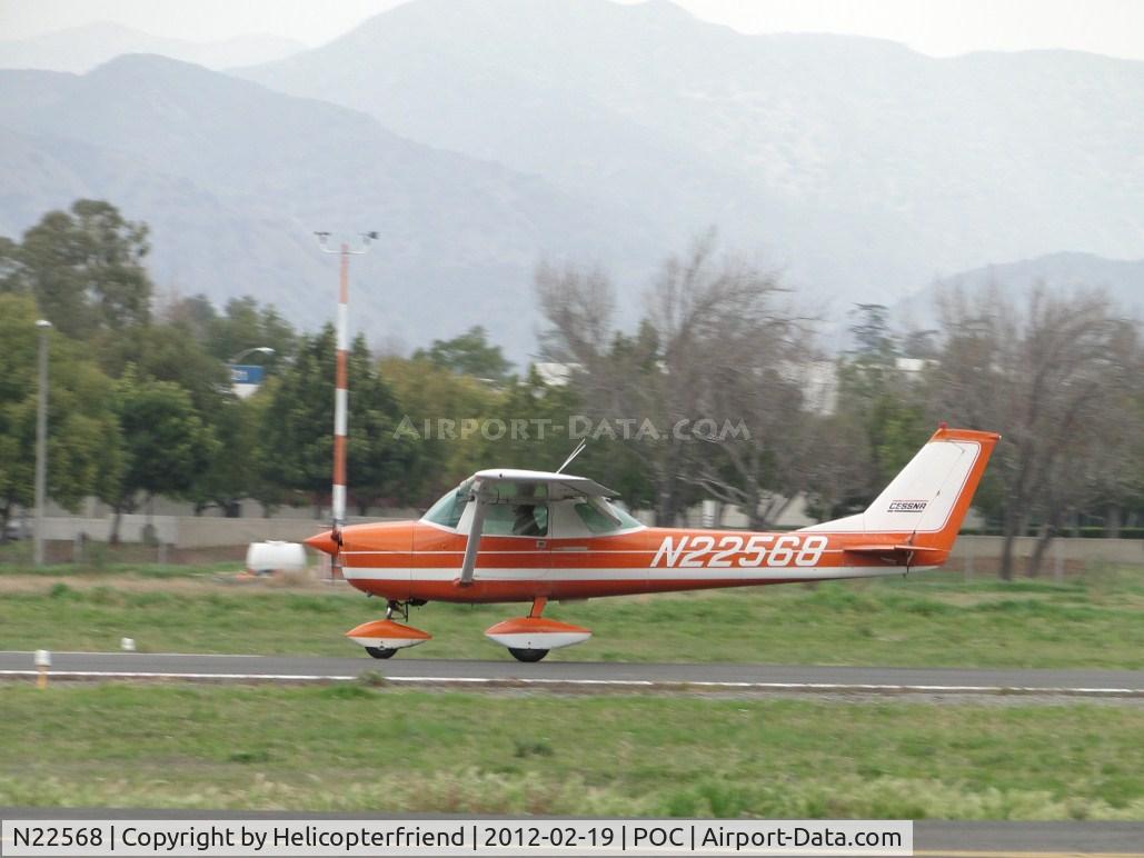 N22568, 1968 Cessna 150H C/N 15068368, Rolling out after landing