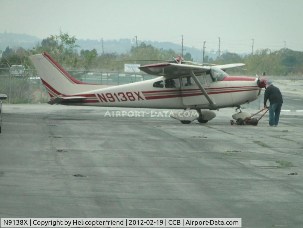 N9138X, 1961 Cessna 182D Skylane C/N 18253538, Having just landed and shut down, ship is being put back into her hanger