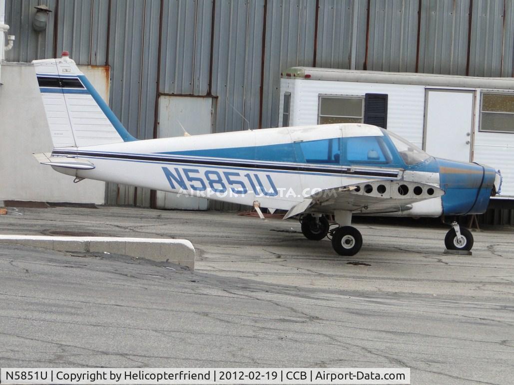 N5851U, 1969 Piper PA-28-140 C/N 28-26683, Pieces missing while parked by Foothill Sales & Service hanger
