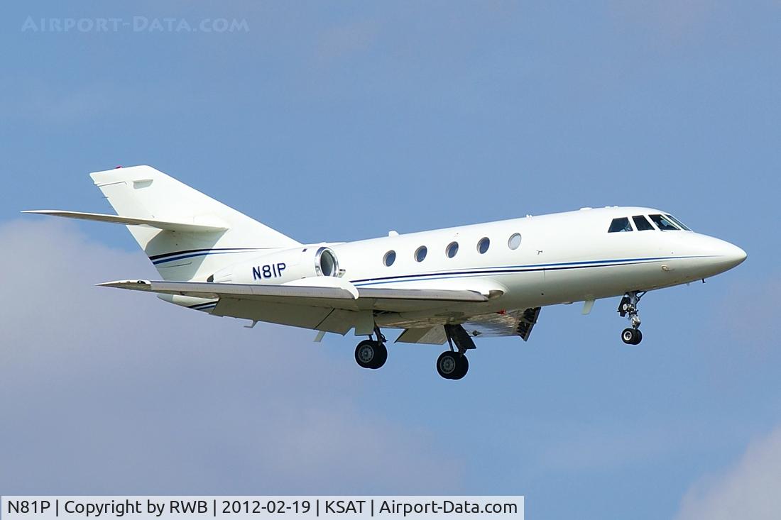 N81P, 1981 Dassault Fan Jet Falcon (20F) C/N 446, On approach 12R